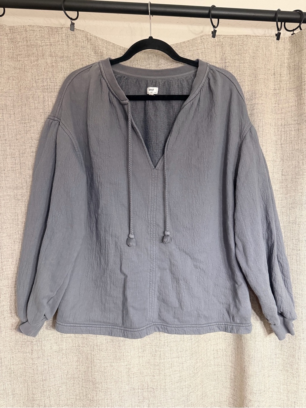 aerie Women's Gray Scoop Neck Pullover with Drawstring
